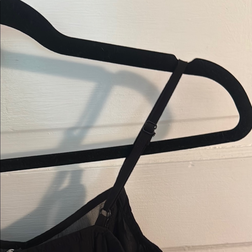 Divided Black Spaghetti Strap Dress - Picture 4 of 5